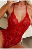 Kırmızı Dantel Babydoll Sırtı Açık Seksi Gecelik 15015