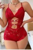 Kırmızı Zincir Detaylı Dantelli Babydoll 15098