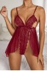 Bordo Dantel Özel Tasarım Bodysuit Gecelik 15523